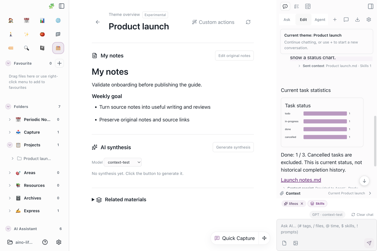 A task chart in the right sidebar includes the completion-rate denominator and source links